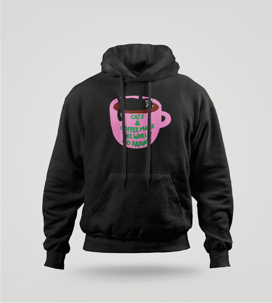 BLUZA Z NADRUKIEM CAT AND COFFEE LOVER