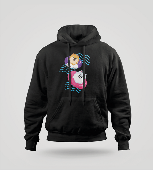 BLUZA Z NADRUKIEM POMERANIANY W BASENIE